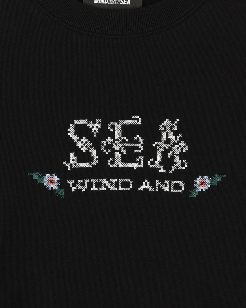 Hand stitch logo crewneck sweatshirt