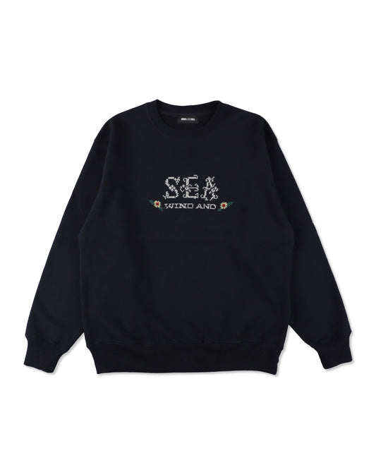 Hand stitch logo crewneck sweatshirt