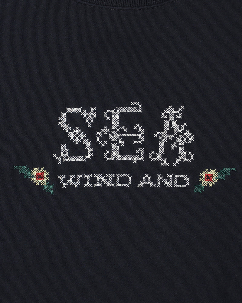 Hand stitch logo crewneck sweatshirt