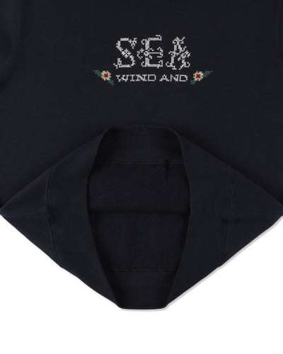 Hand stitch logo crewneck sweatshirt