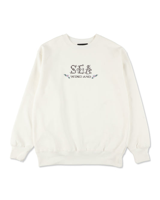 Hand stitch logo crewneck sweatshirt