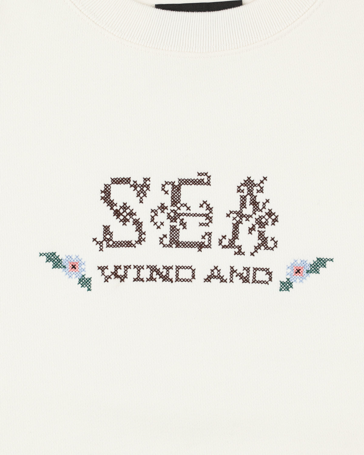 Hand stitch logo crewneck sweatshirt