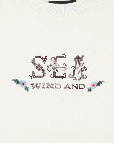 Hand stitch logo crewneck sweatshirt