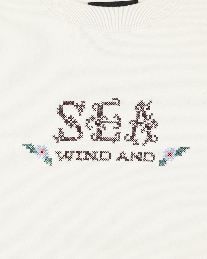 Hand stitch logo crewneck sweatshirt