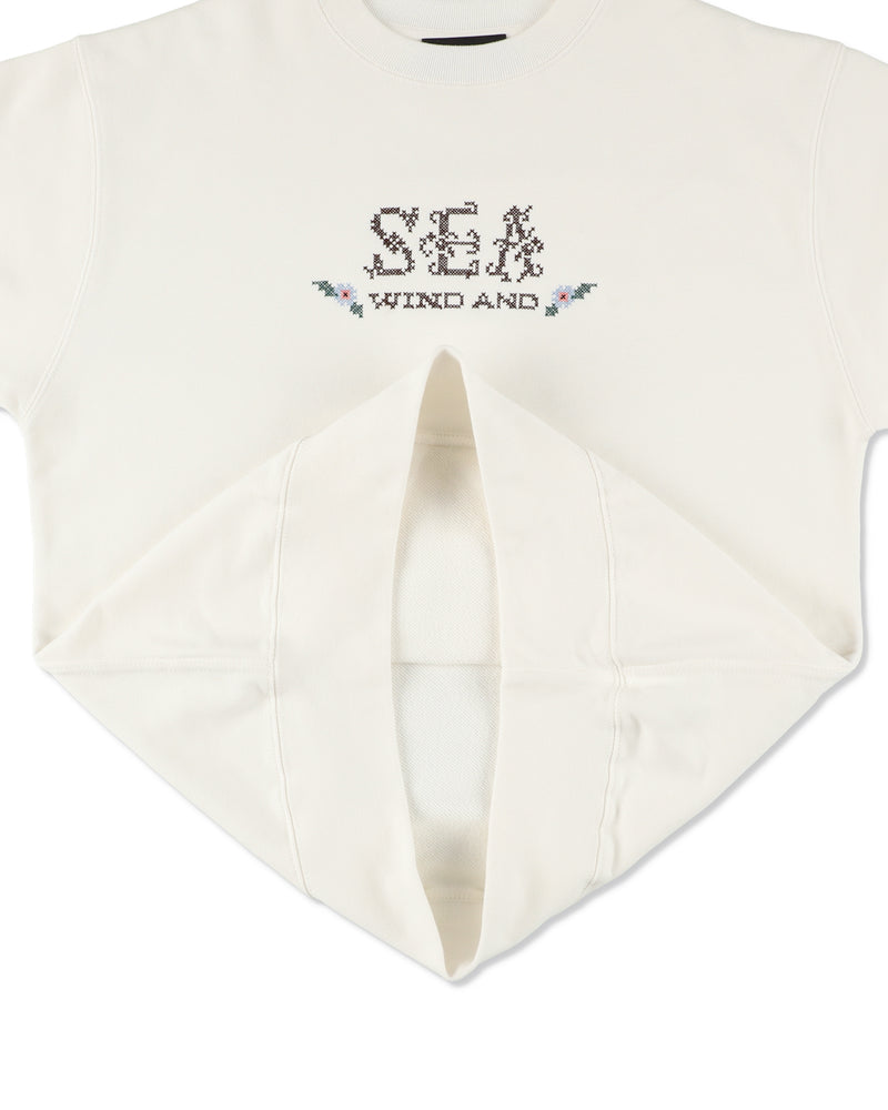 Hand stitch logo crewneck sweatshirt