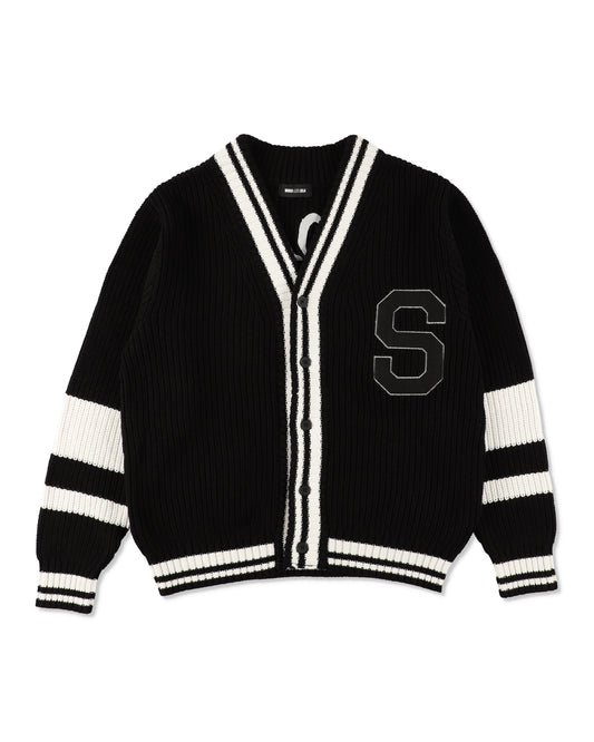 Patch tilden knit cardigan