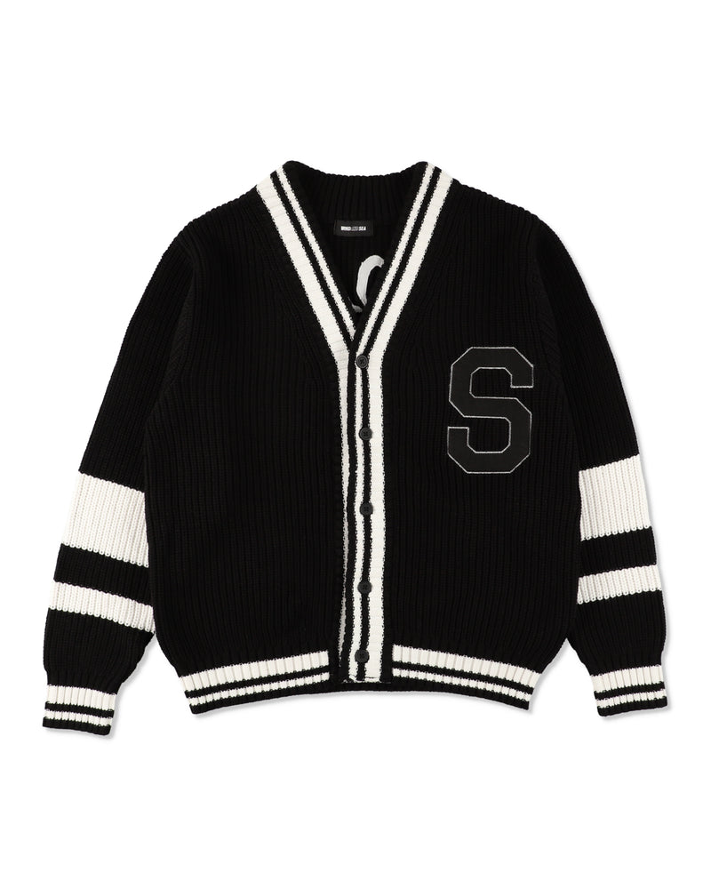 Patch tilden knit cardigan