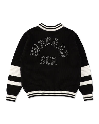 Patch tilden knit cardigan