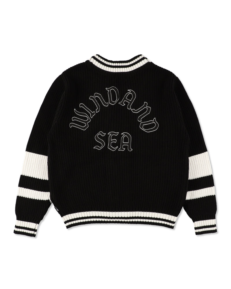 Patch tilden knit cardigan