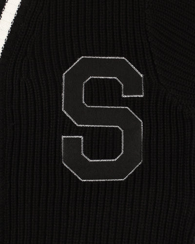 Patch tilden knit cardigan