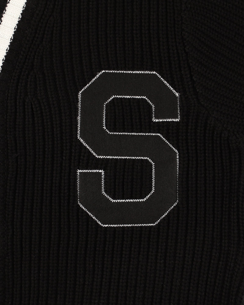 Patch tilden knit cardigan