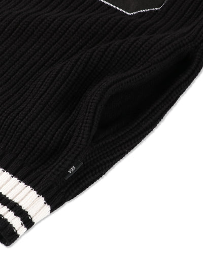 Patch tilden knit cardigan