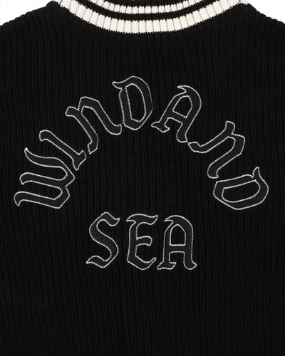 Patch tilden knit cardigan