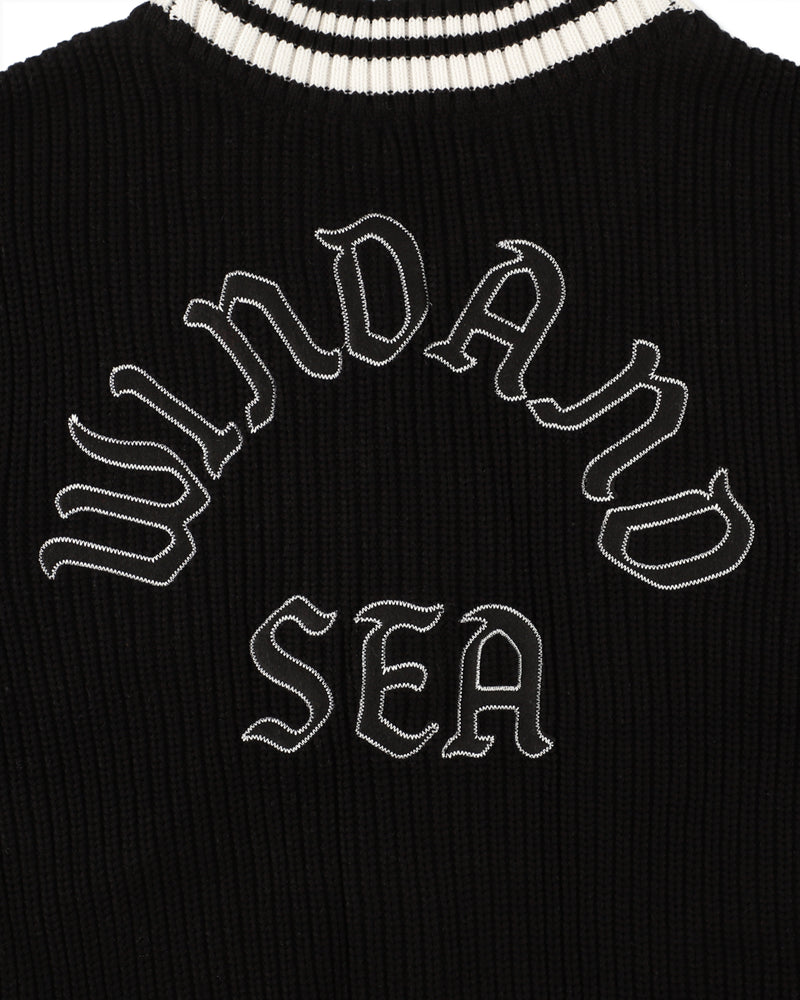 Patch tilden knit cardigan