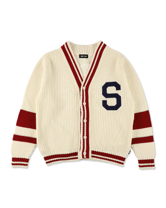 Patch tilden knit cardigan