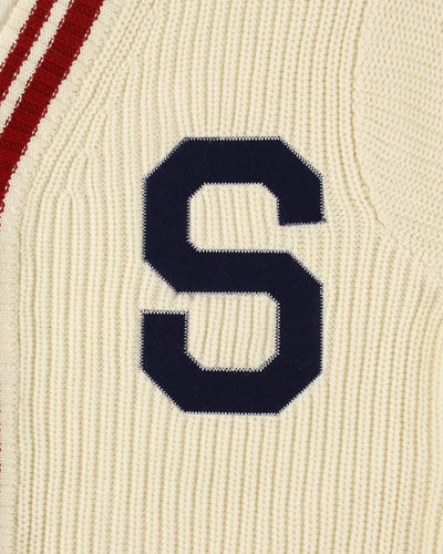 Patch tilden knit cardigan