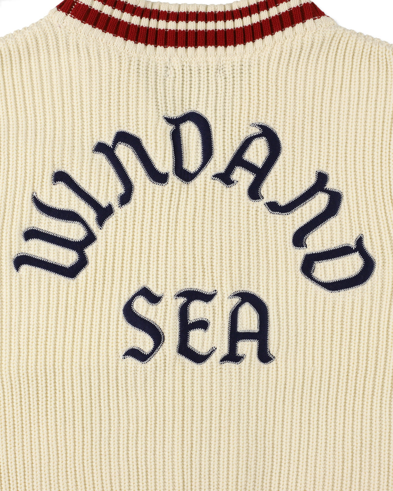 Patch tilden knit cardigan