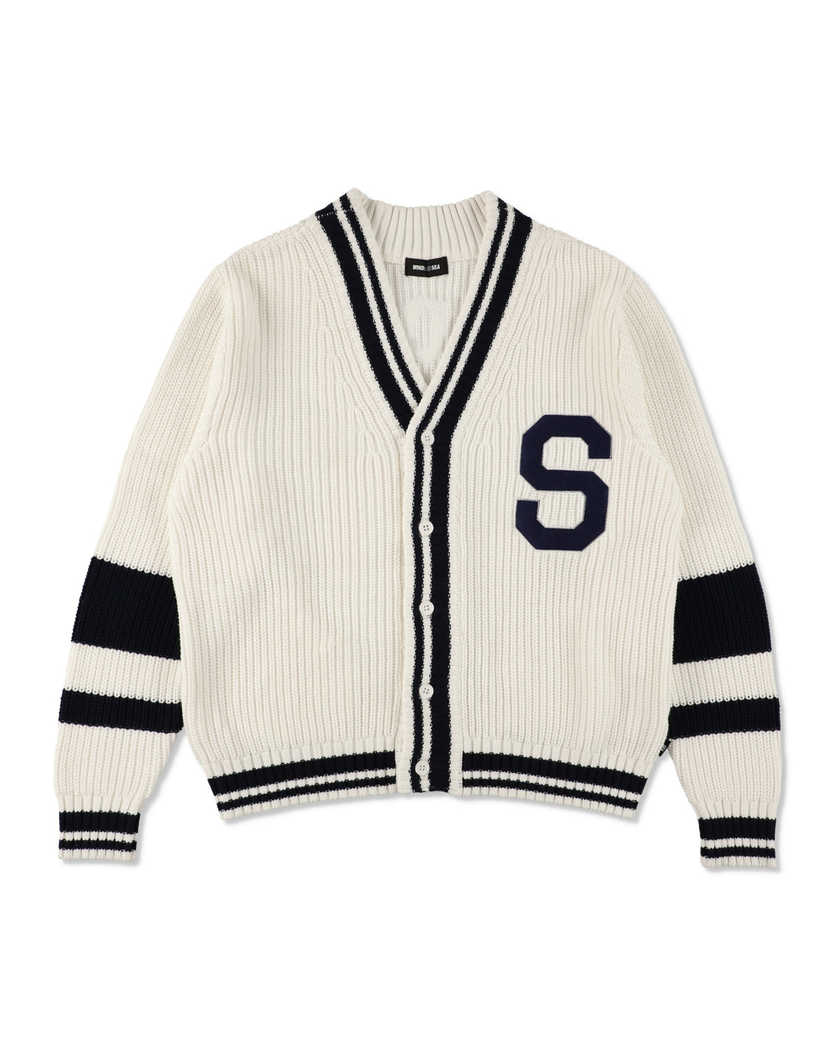 Patch tilden knit cardigan