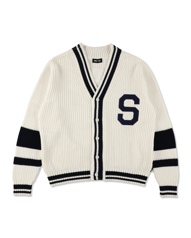 Patch tilden knit cardigan