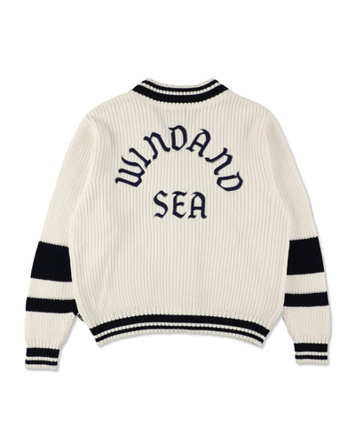 Patch tilden knit cardigan