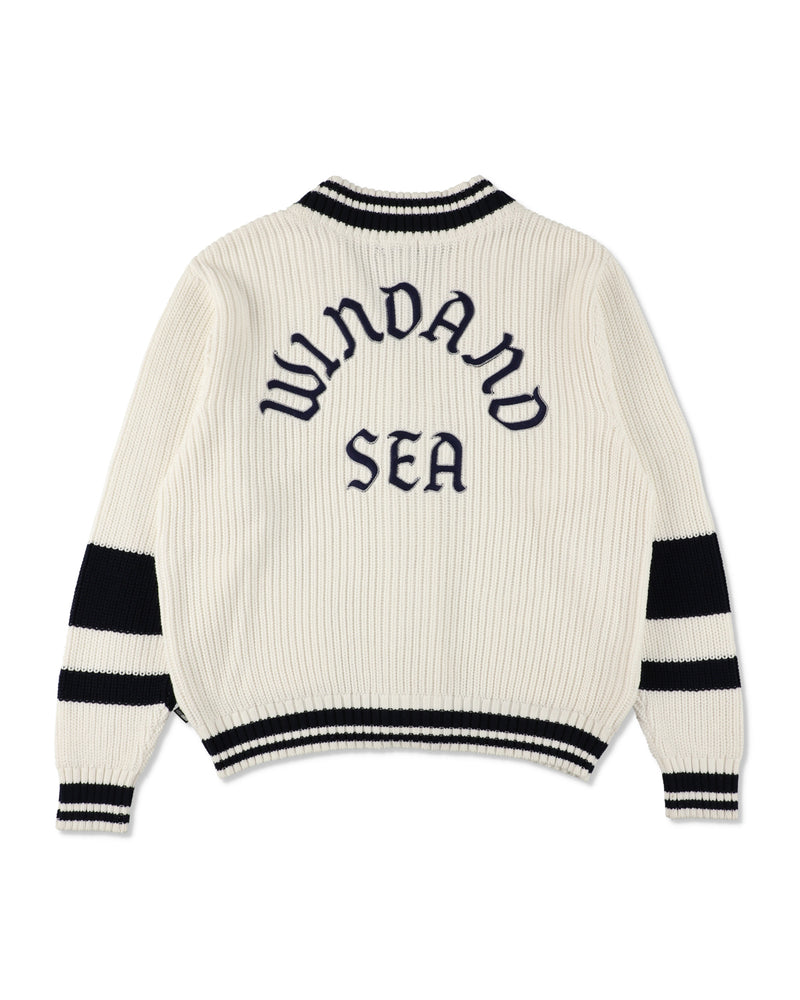 Patch tilden knit cardigan