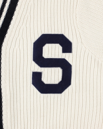 Patch tilden knit cardigan