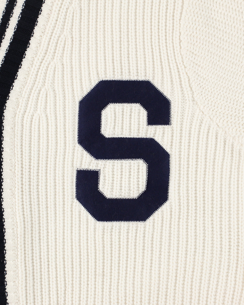 Patch tilden knit cardigan