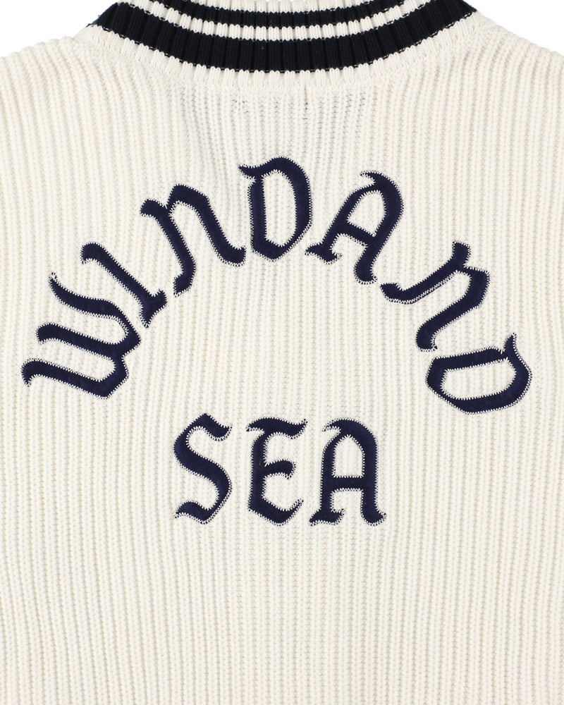 Patch tilden knit cardigan