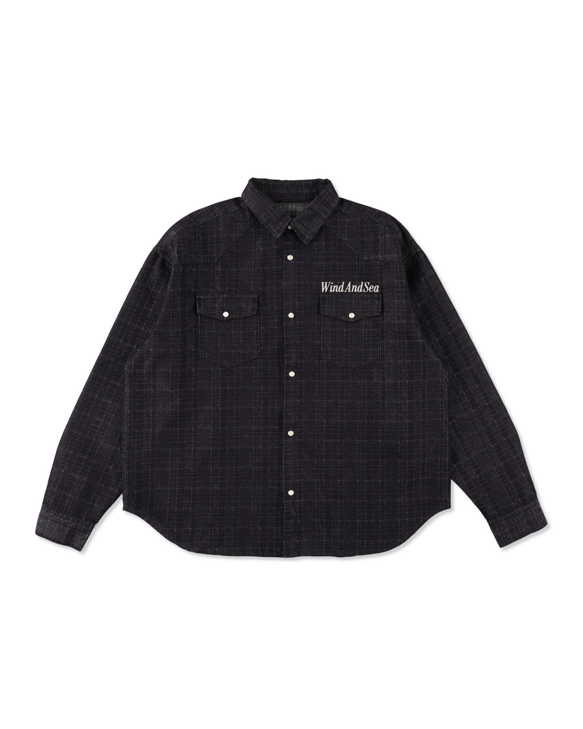 Plaid pattern denim L/S shirt
