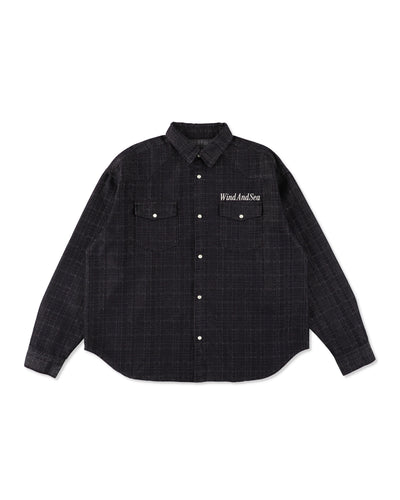 Plaid pattern denim L/S shirt