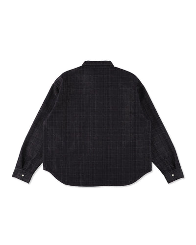 Plaid pattern denim L/S shirt