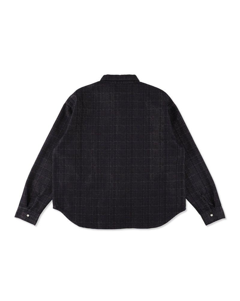 Plaid pattern denim L/S shirt