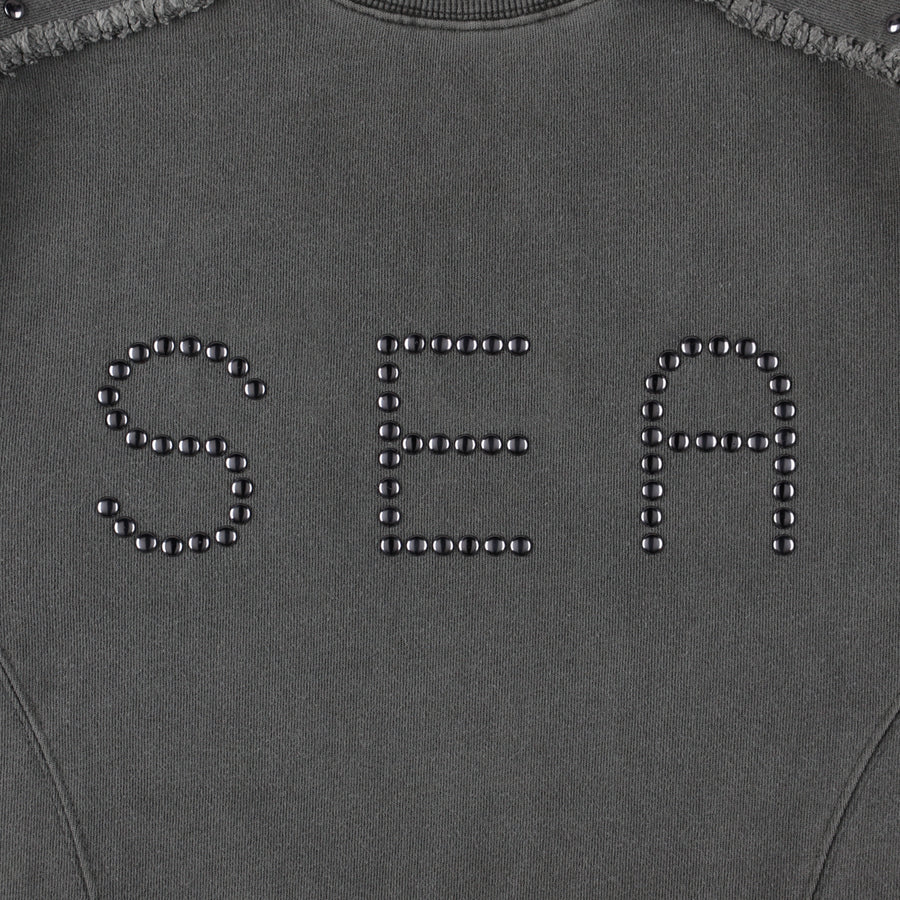 Sulfer Acid Studs C-off S/S Top / CHARCOAL