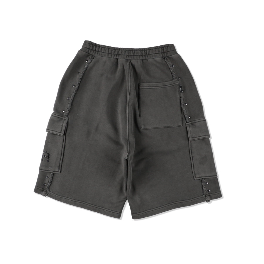 Sulfer Acid Studs Sweat Short / CHARCOAL