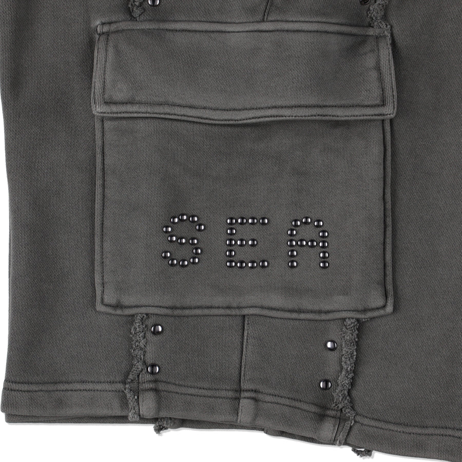 Sulfer Acid Studs Sweat Short / CHARCOAL