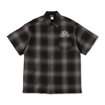 Black Magic SEA Ombre Plaid S/S Shirt / BLACK