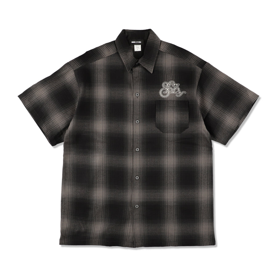 Black Magic SEA Ombre Plaid S/S Shirt / BLACK