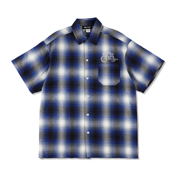 Black Magic SEA Ombre Plaid S/S Shirt / BLUE