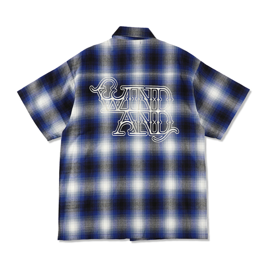 Black Magic SEA Ombre Plaid S/S Shirt / BLUE