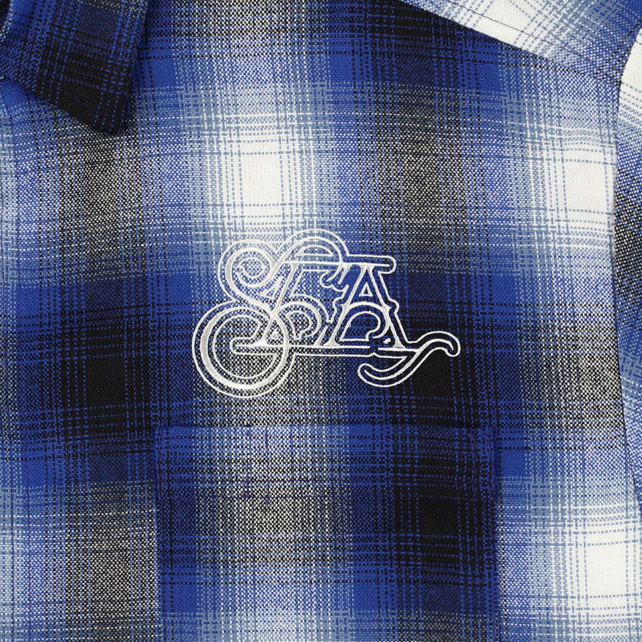 Black Magic SEA Ombre Plaid S/S Shirt / BLUE