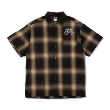 Black Magic SEA Ombre Plaid S/S Shirt / BROWN