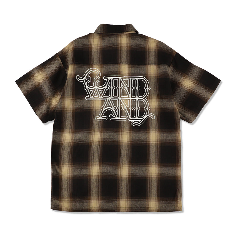 Black Magic SEA Ombre Plaid S/S Shirt / BROWN