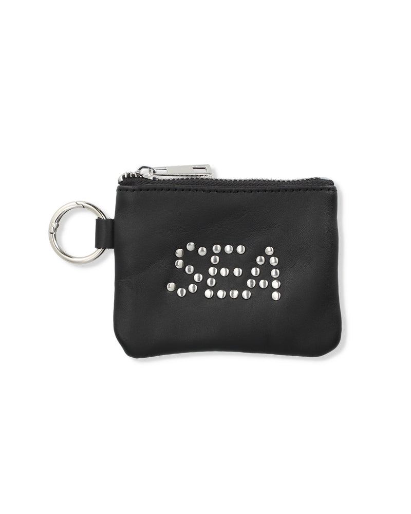 SEA STUDDED LEATHER COIN CASE