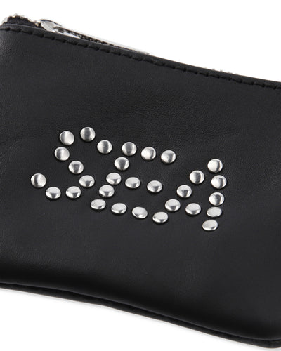 SEA STUDDED LEATHER COIN CASE