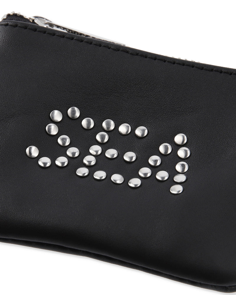 SEA STUDDED LEATHER COIN CASE